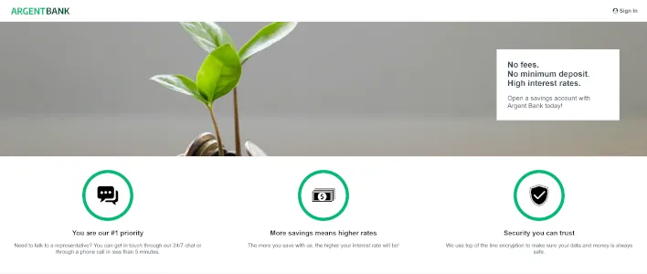 Apercu site Argent Bank